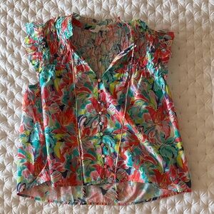 Vibrant Floral Button-Up Blouse